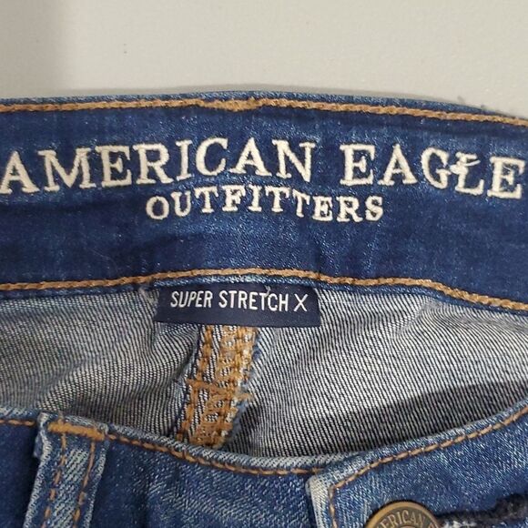 AMERICAN Eagle distressed super stretch X high rise jegging - Picture 6 of 8